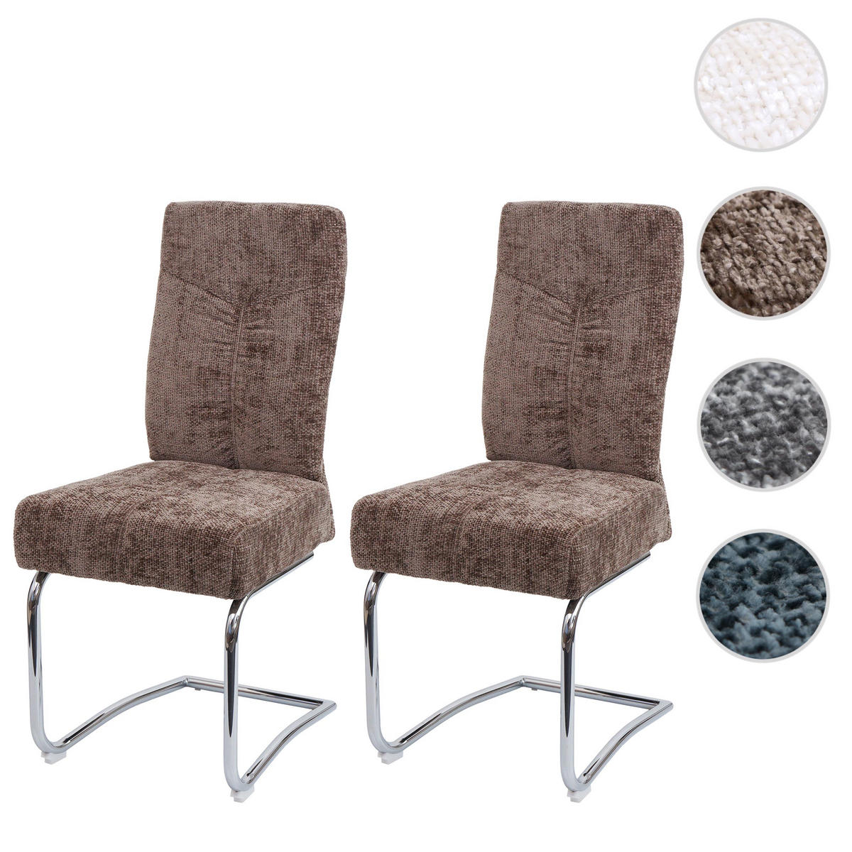 ESSZIMMERSTUHL Braun 2er-Set - Braun, Textil (46/105/60cm) - MCW