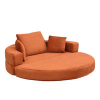 KLAPPSOFA Cord Samt-Optik 2-in-1 Sofa und Bett 173/176/40 cm Orange - Orange, Textil (176/40/173cm) - Redom