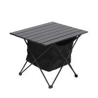 CAMPINGTISCH aus Aluminium mit Rollplatte und Aufbewahrungskorb Oxford-Gewebe Tragbar Kompaktes Faltmaß 56 x 41 x 41cm 1,42 kg - Schwarz, Metall (41/56/41cm) - Livingandhome
