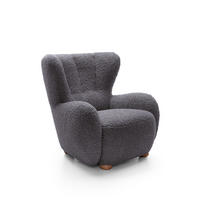 SESSEL MIST, Polstersessel Klassisch Loungesessel, Bucle-Stoff Braun - Braun, Holz/Holzwerkstoff (88/91/100cm) - MASSENO