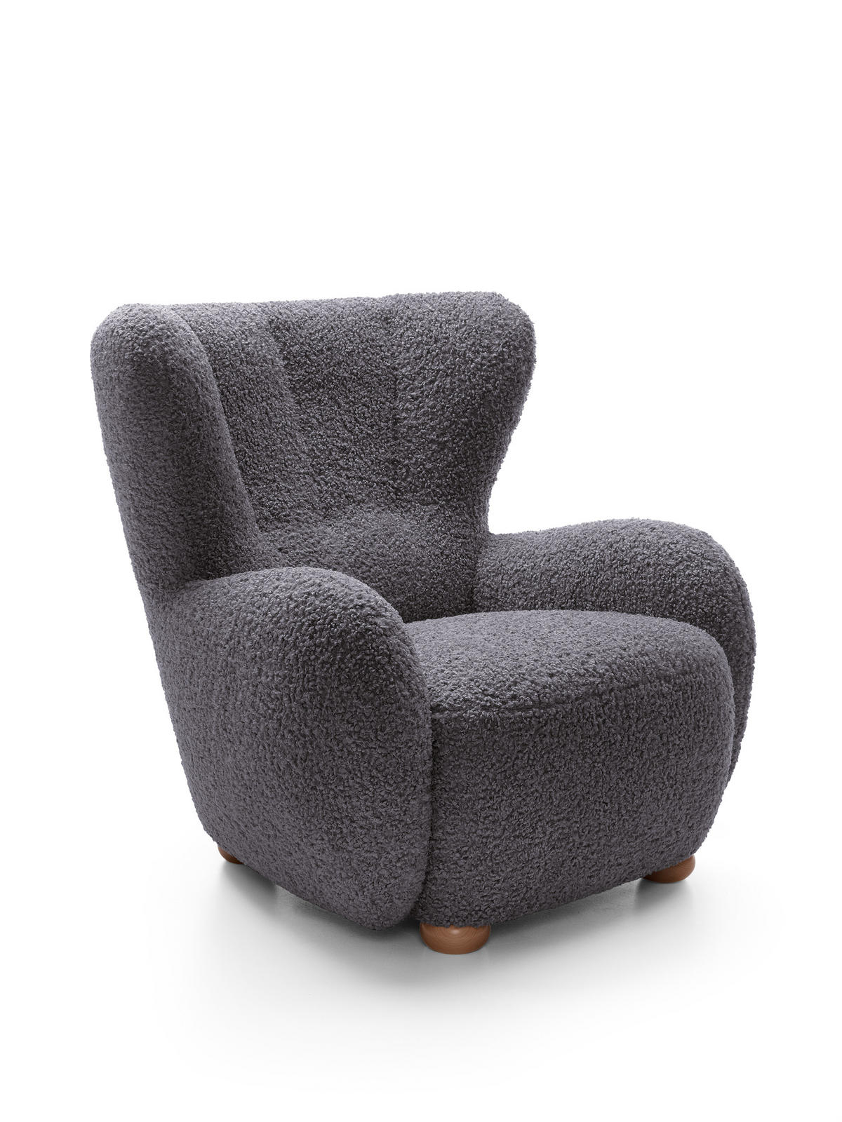 SESSEL MIST, Polstersessel Klassisch Loungesessel, Bucle-Stoff Braun - Braun, Holz/Holzwerkstoff (88/91/100cm) - MASSENO