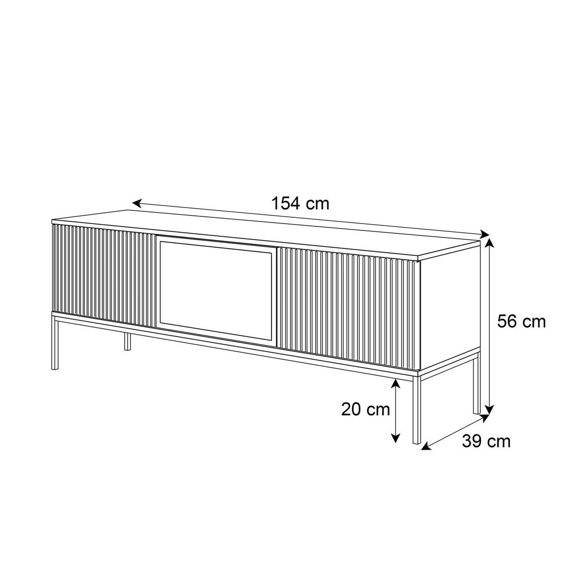 TV-ELEMENT ECLIPSE RTV154 mit Beleuchtung,Schwarz Eiche Wotan - Eiche Wotan, Holzwerkstoff (154/56/39cm) - Lookway