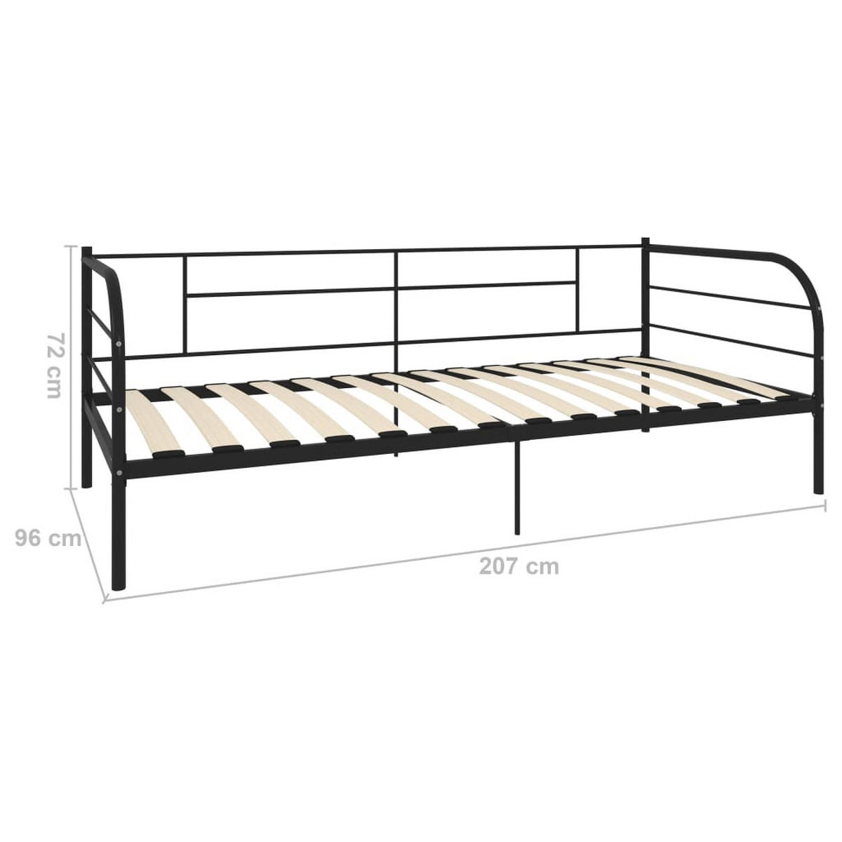 METALLBETT Herbert 96/207 cm - Schwarz, Metall (90/200cm) - Nettlife
