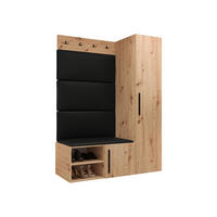 GARDEROBEN-SET Medi II - Schwarz/Eiche Artisan, Holzwerkstoff/Kunststoff (40/191/50cm) - MIRJAN24