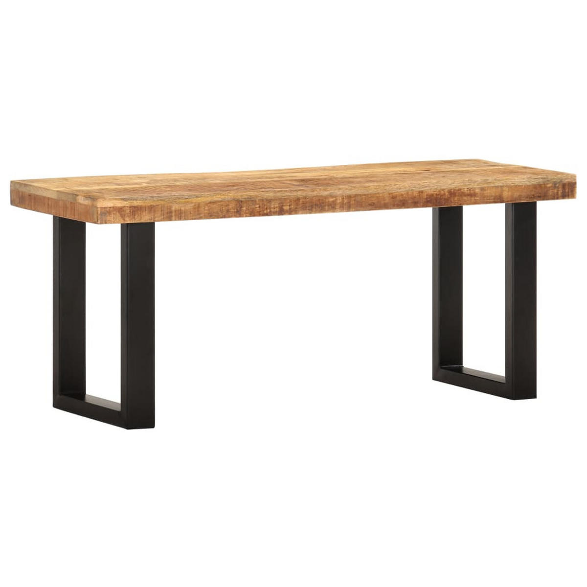 SITZBANK 110 Cm Raues Mango-Massivholz Und Stahl - Braun, Holz (110/46/35cm) - vidaXL