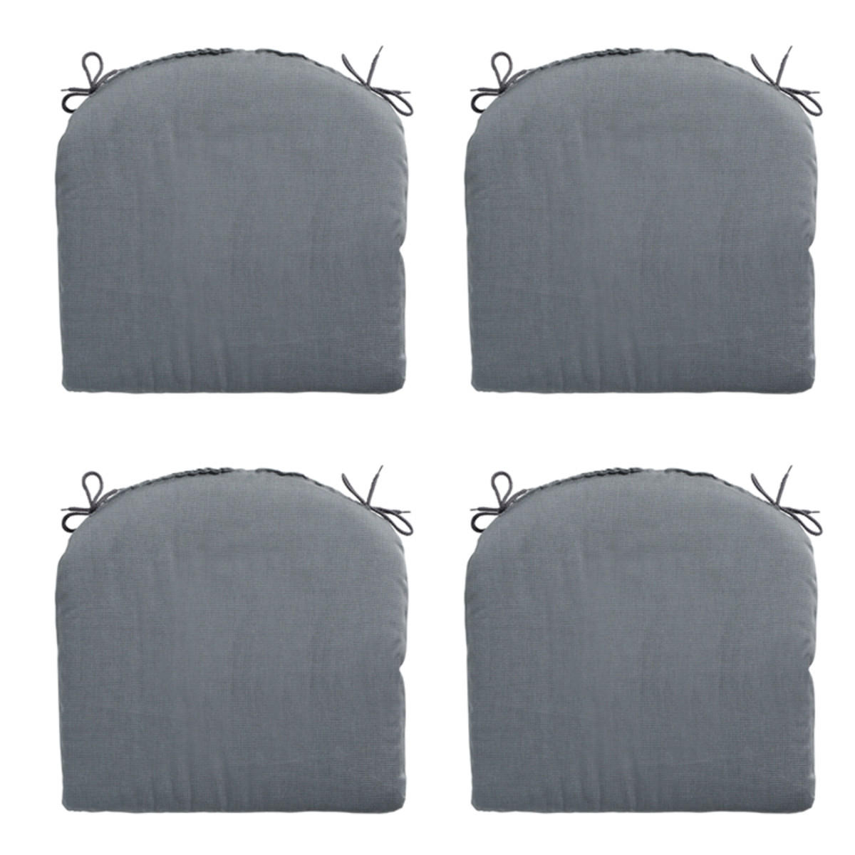 SITZKISSEN Rippe 46/48 cm 4er-Set - Grau, Textil (48/4/46cm) - Madison
