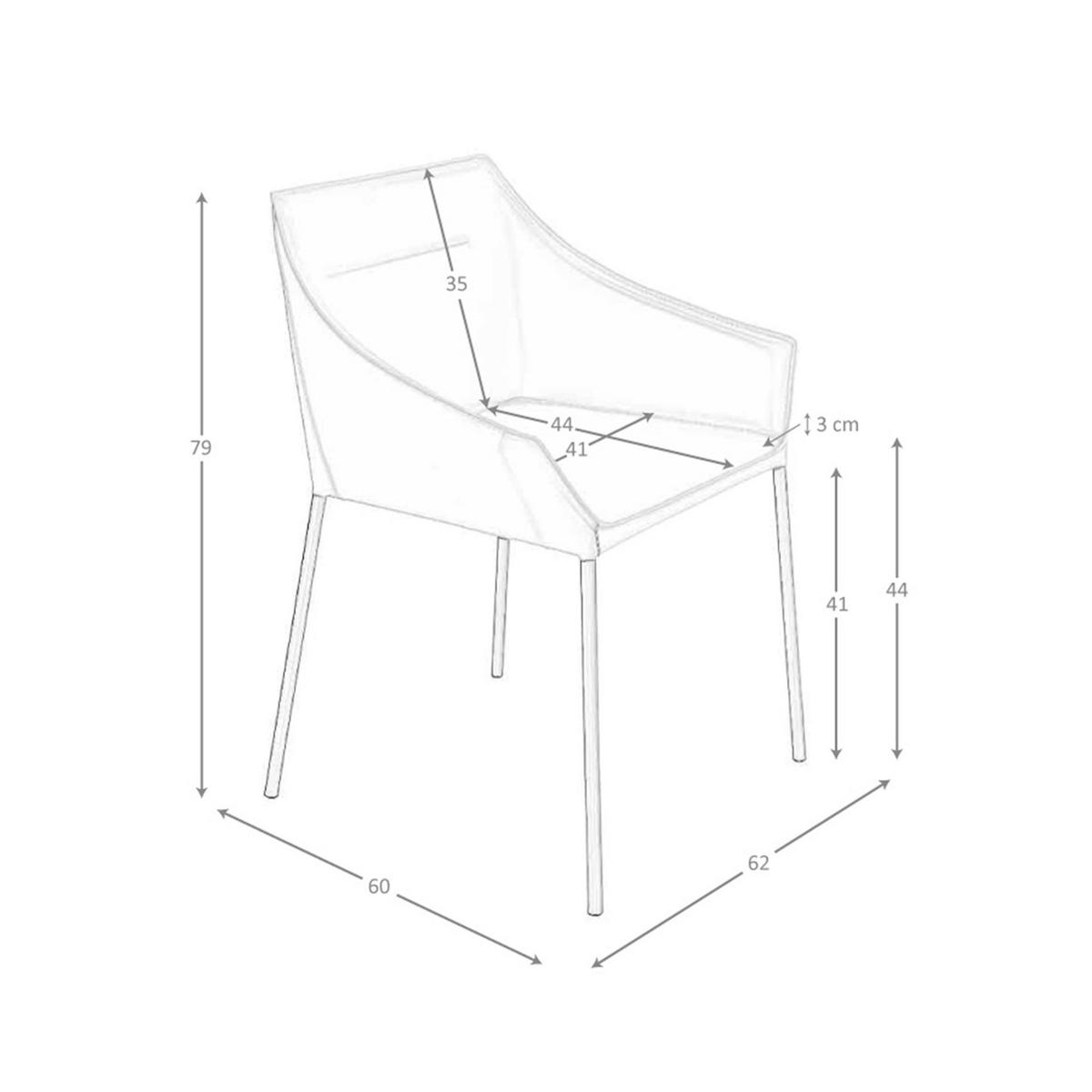 STUHL Brauner Kunstlederstuhl 62/60/79 cm - Schwarz/Braun, Leder (62/79/60cm) - ANGEL CERDA