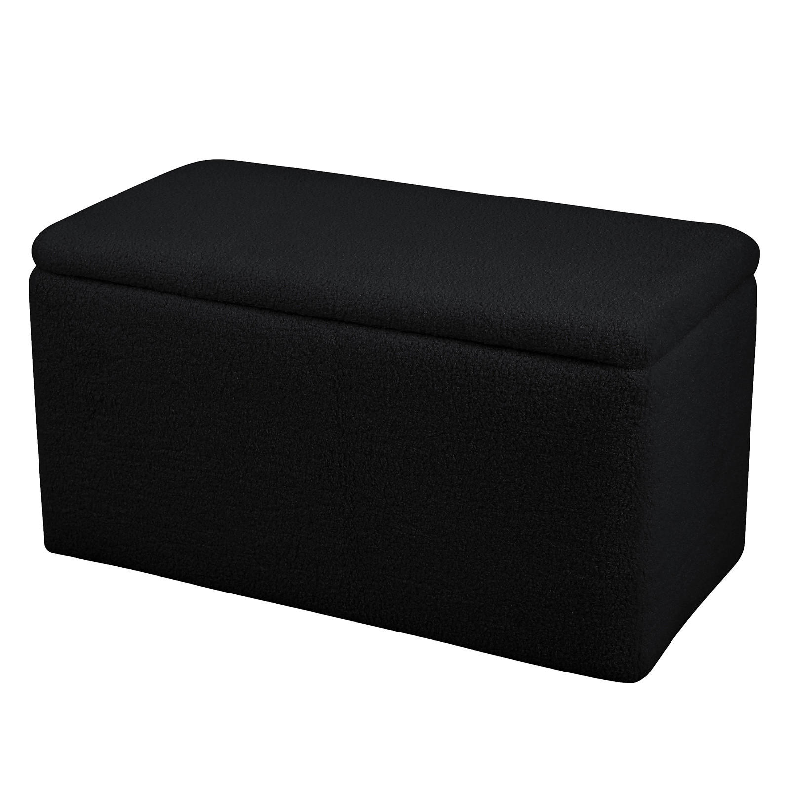 SITZBANK LEAF mit Stauraum Schwarz - Schwarz, Textil (80/44/40cm) - SVITA
