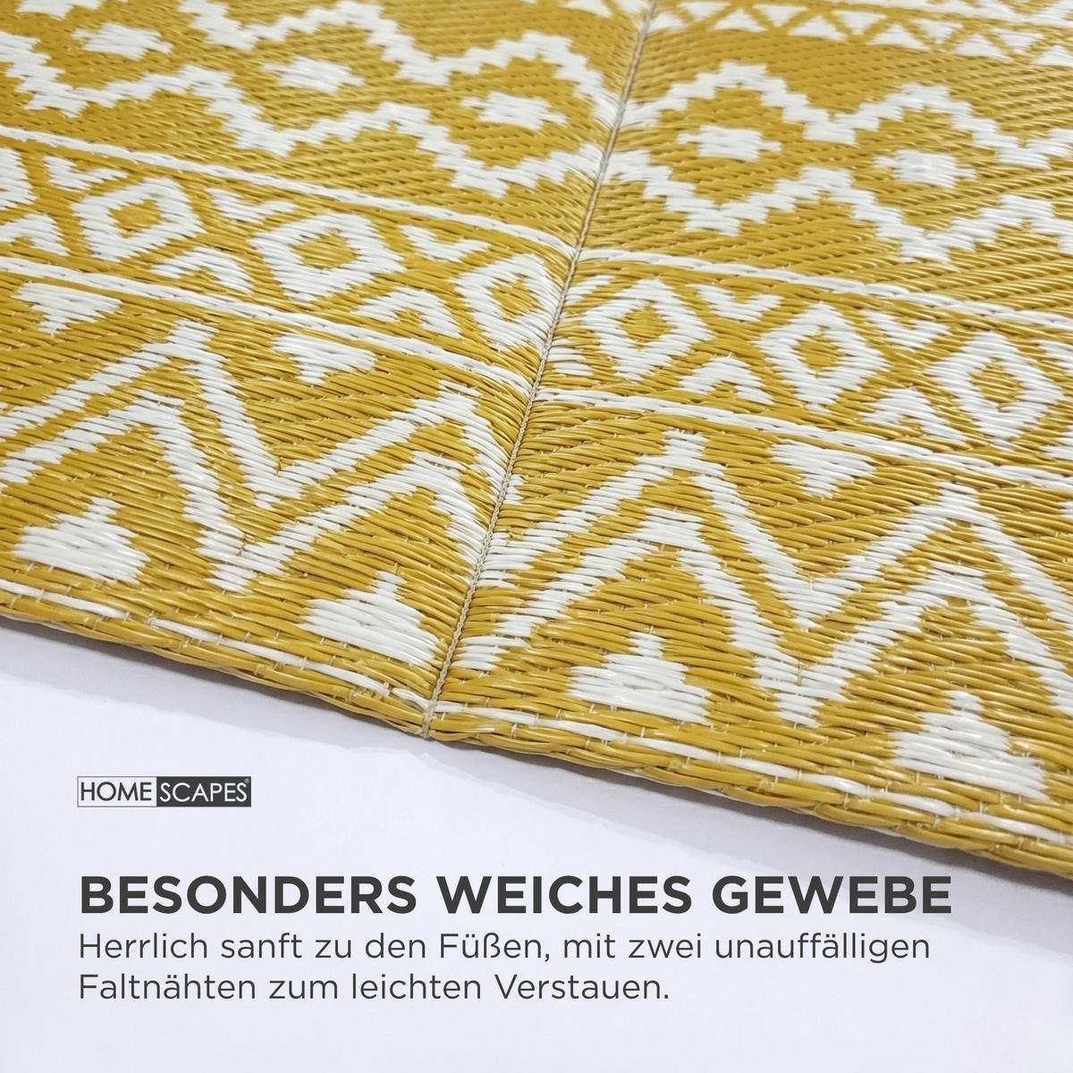 OUTDOORTEPPICH Anna mit Ethno-Muster 150/240 cm - Gelb, Kunststoff (150/240cm) - Homescapes