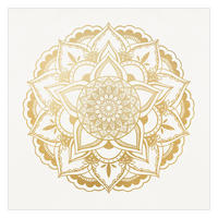FOTOTAPETE Mandala Blume gold weiß 240/240 cm - Goldfarben, Papier (240/240cm) - Bilderwelten