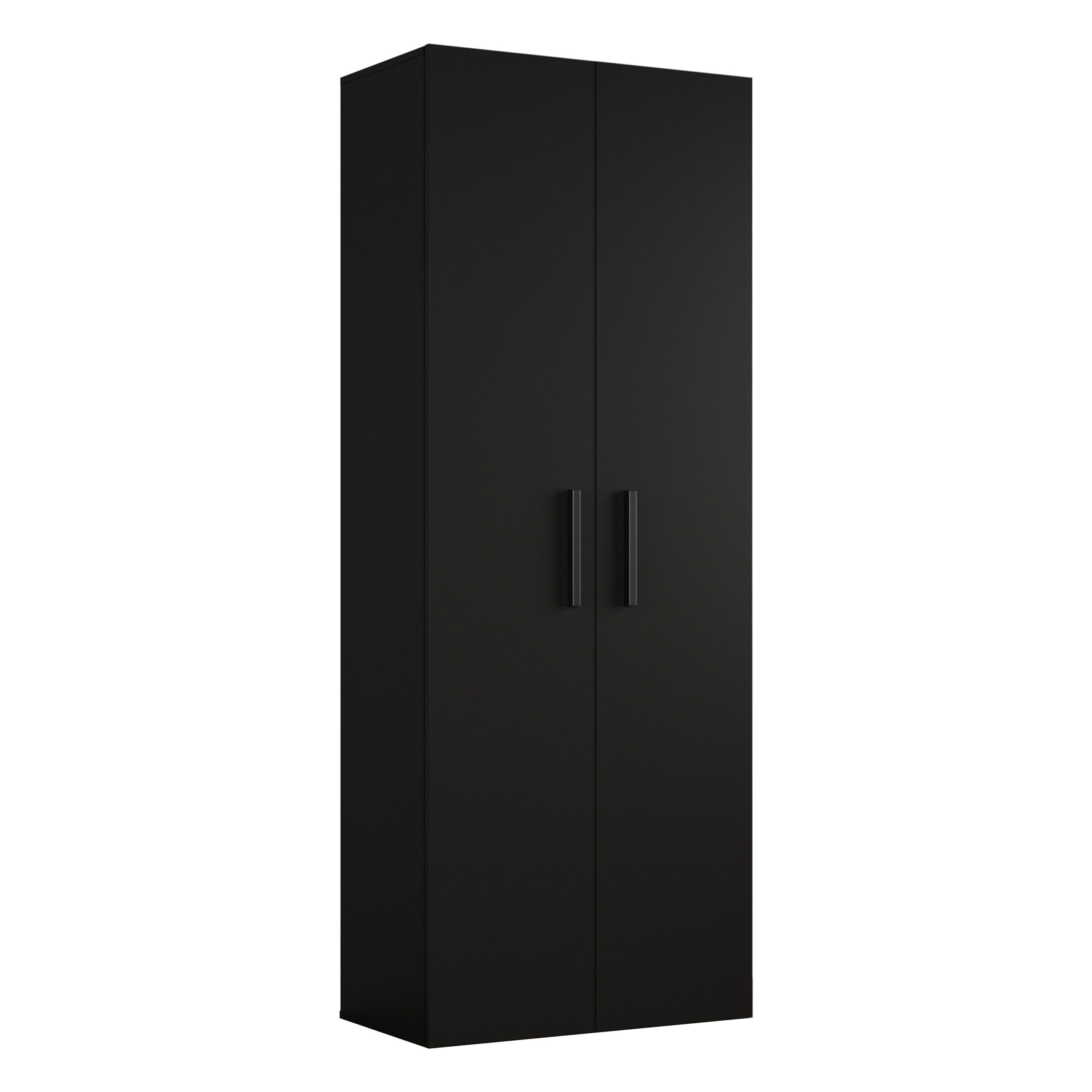 GARDEROBENSCHRANK MODULO 80/204/40 cm Modern Garderobe-Set Schwarz - Schwarz, Holzwerkstoff (80/204/40cm) - MASSENO