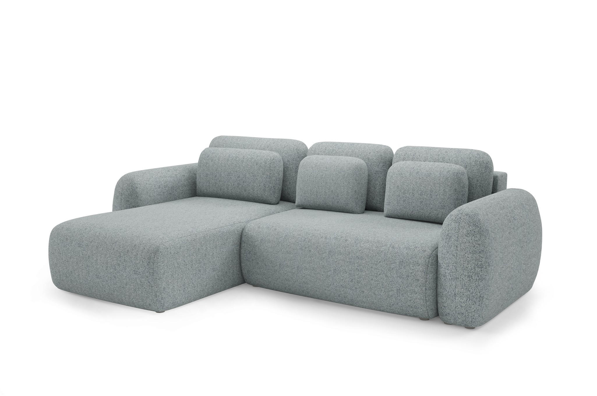 ECKSOFA Gaston Mit Schlaffunktion - Dunkelgrau, Holzwerkstoff/Textil (304/190cm) - Fun Möbel