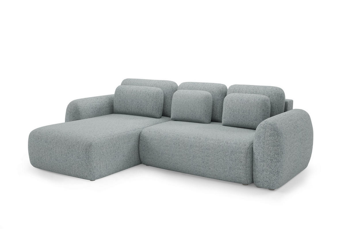 ECKSOFA Gaston Mit Schlaffunktion - Dunkelgrau, Holzwerkstoff/Textil (304/190cm) - Fun Möbel