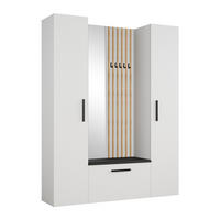 GARDEROBENSCHRANK MODULO 160,6/204/40 cm Modern Garderobe-Set Weiß - Schwarz/Weiß, Holzwerkstoff (160.6/204/40cm) - MASSENO