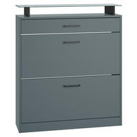 SCHUHSCHRANK Enigma Fjord - Dunkelgrün, Holzwerkstoff (89/104/23cm) - Vladon
