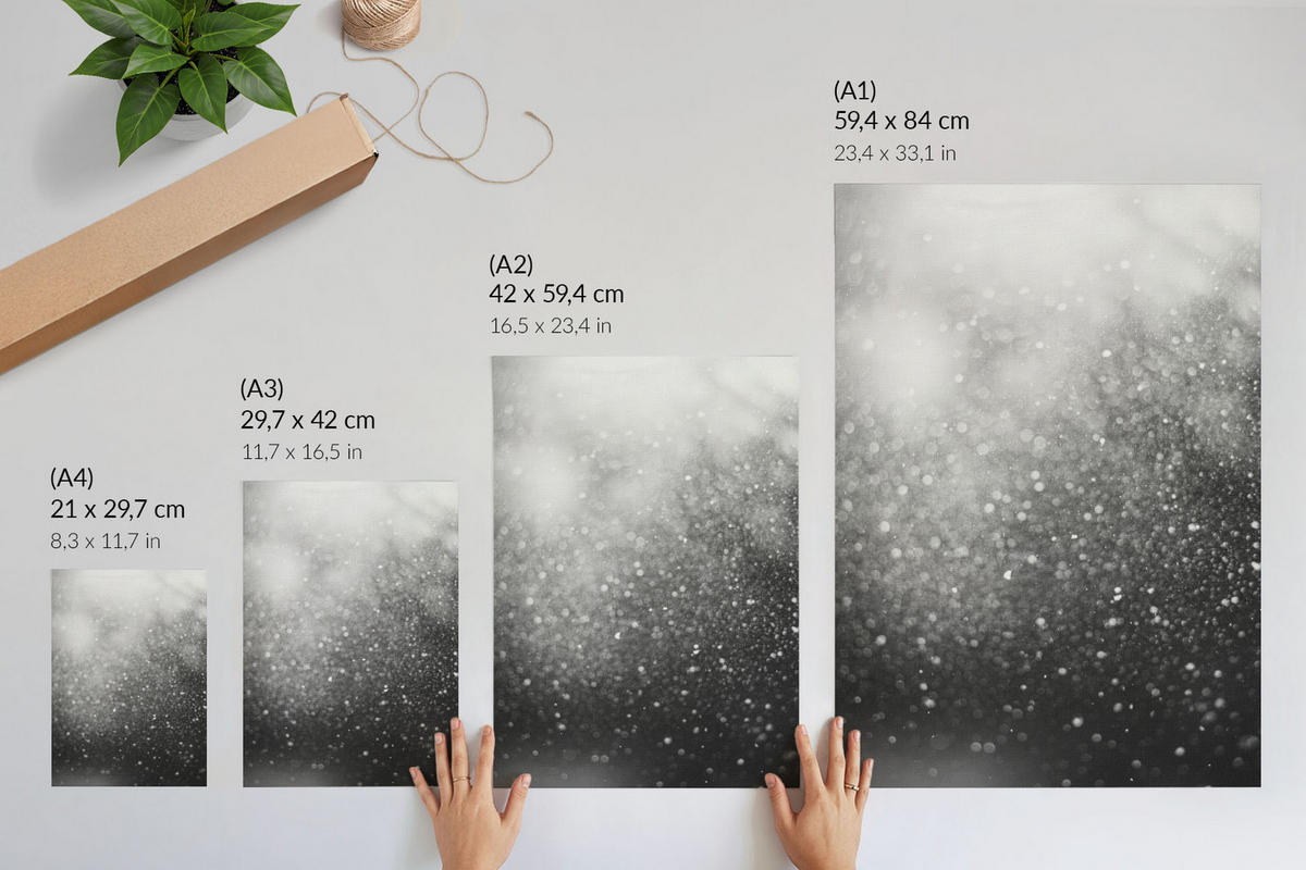 POSTER - 59x84 cm - Soft Structure - Leuchtender Glitzer - Weiß, Textil (59/84/0.1cm) - TULUP