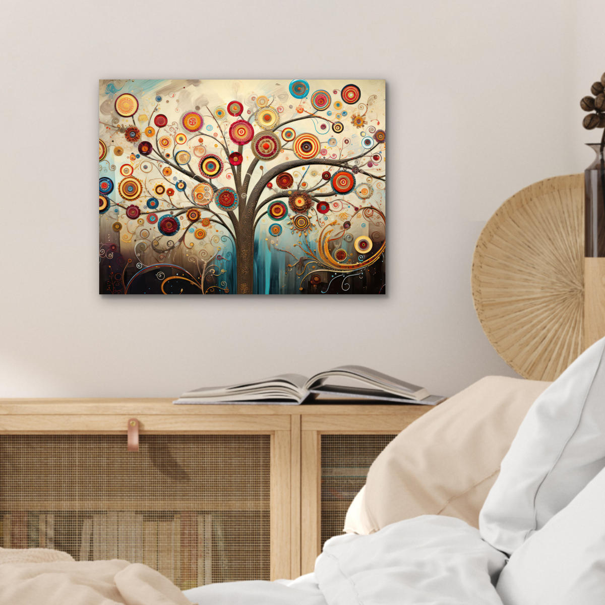 KOVOVÝ OBRAZ Strom - Strom života - Farba 40x30 cm - hnedá, kov (40/30cm) - MuchoWow