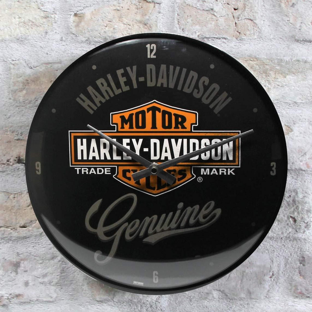 WANDUHR 31 cm Harley-Davidson Genuine - Dunkelorange/Schwarz, Metall (31/31/5cm) - Nostalgic-Art