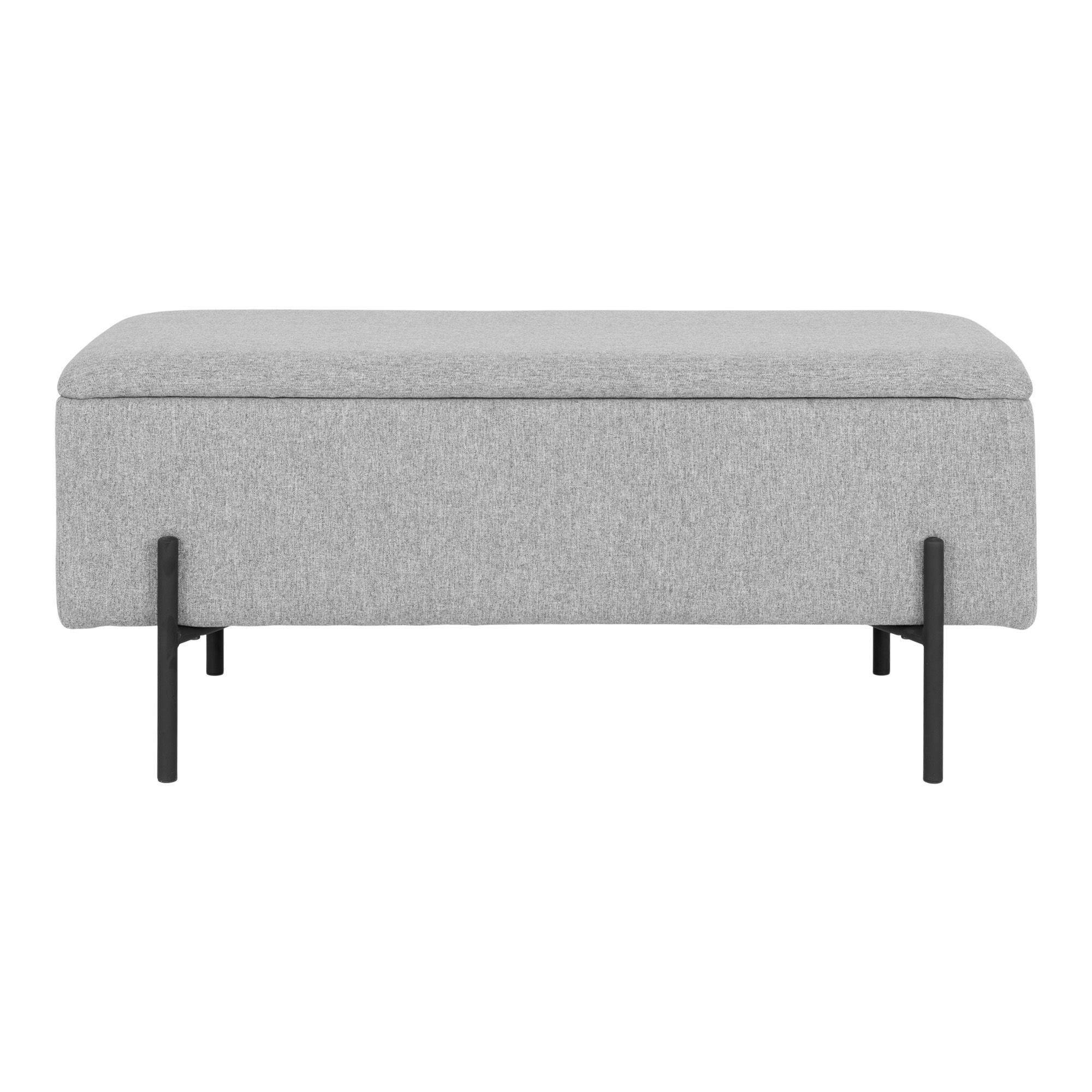 BANK Watford Polyester, Sperrholz Hellgrau - Hellgrau, Holz (95/43/36.5cm) - tinkaro