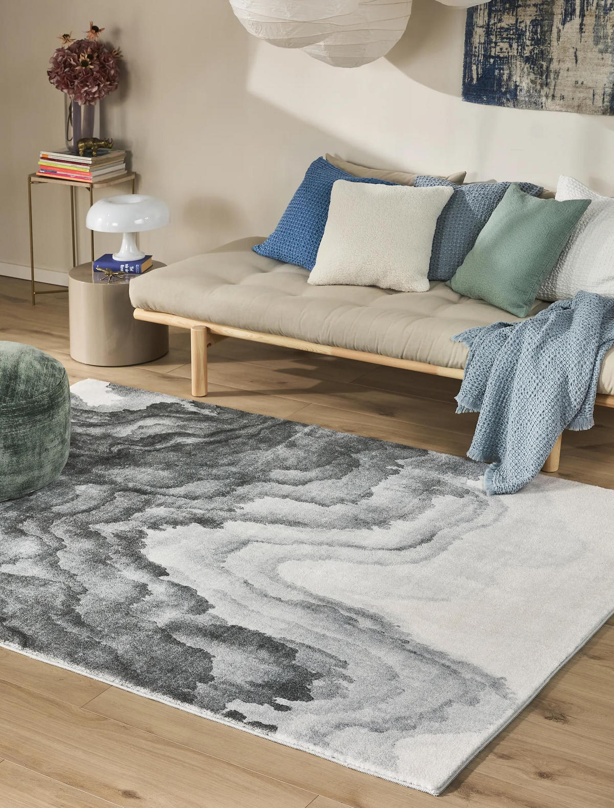 TEPPICH Mara Grau 120x170 cm - Grau, Kunststoff/Textil (120/170cm) - benuta Pop