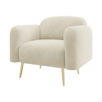 SESSEL Nami 1 - Beige/Goldfarben, Holz/Textil (90/75/71cm) - MIRJAN24