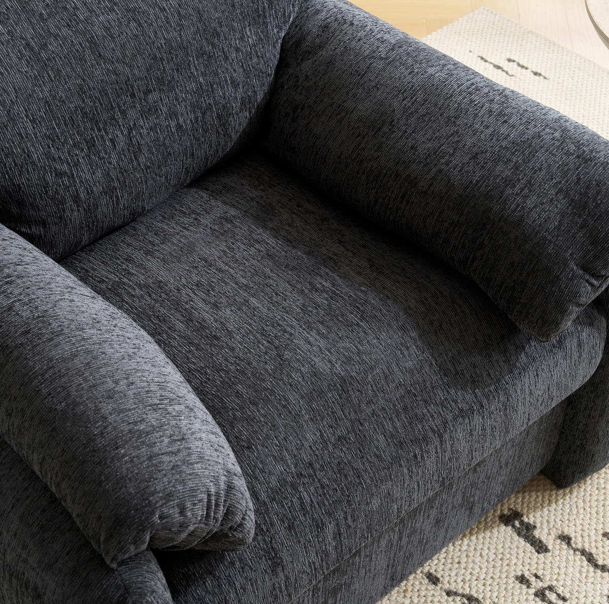 SESSEL 96/82/84 cm grau aus Chenille mit ergonomischer Polsterung - Grau, Textil (82/84/96cm) - OKWISH