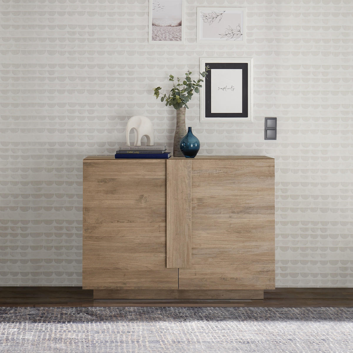 SIDEBOARD mit 2 Türen L120 cm - Jupiter - Eiche Artisan, Holzwerkstoff (44/90/120cm) - Calicosy