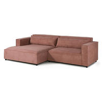 ECKSOFA Ottomane links Geflechtstoff 266x150x80 rosa FINN - Rosa, Textil (150/266cm) - Massivmoebel24