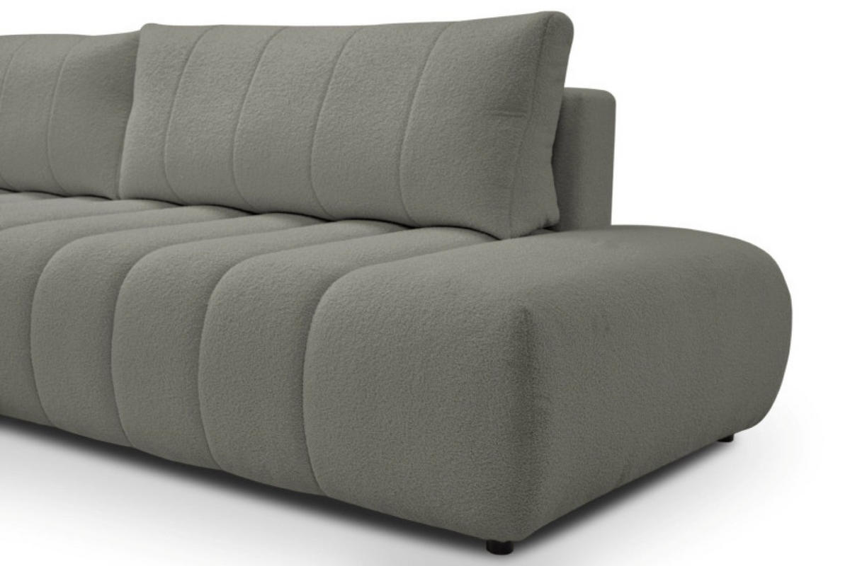ECKSOFA Grau ALOO Schlaffunktion Links Stoff Bouclé - Grau, Textil (276/176cm) - Sepro Meble