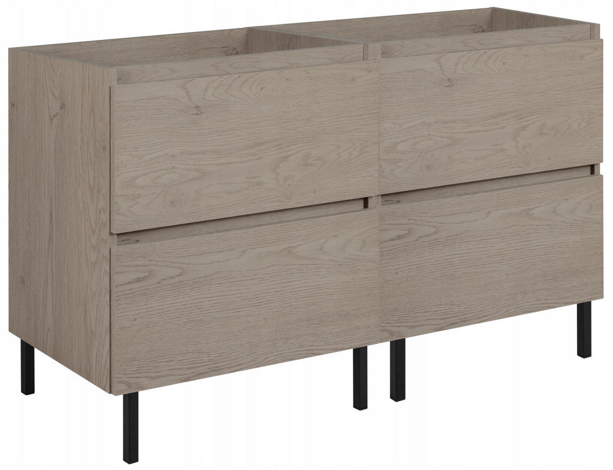 WASCHBECKUNTERSCHRANK SIMPLE mit Beinen 120cm Dunkel Eiche - Wildeiche, Holz (120/62/46cm) - Rodan