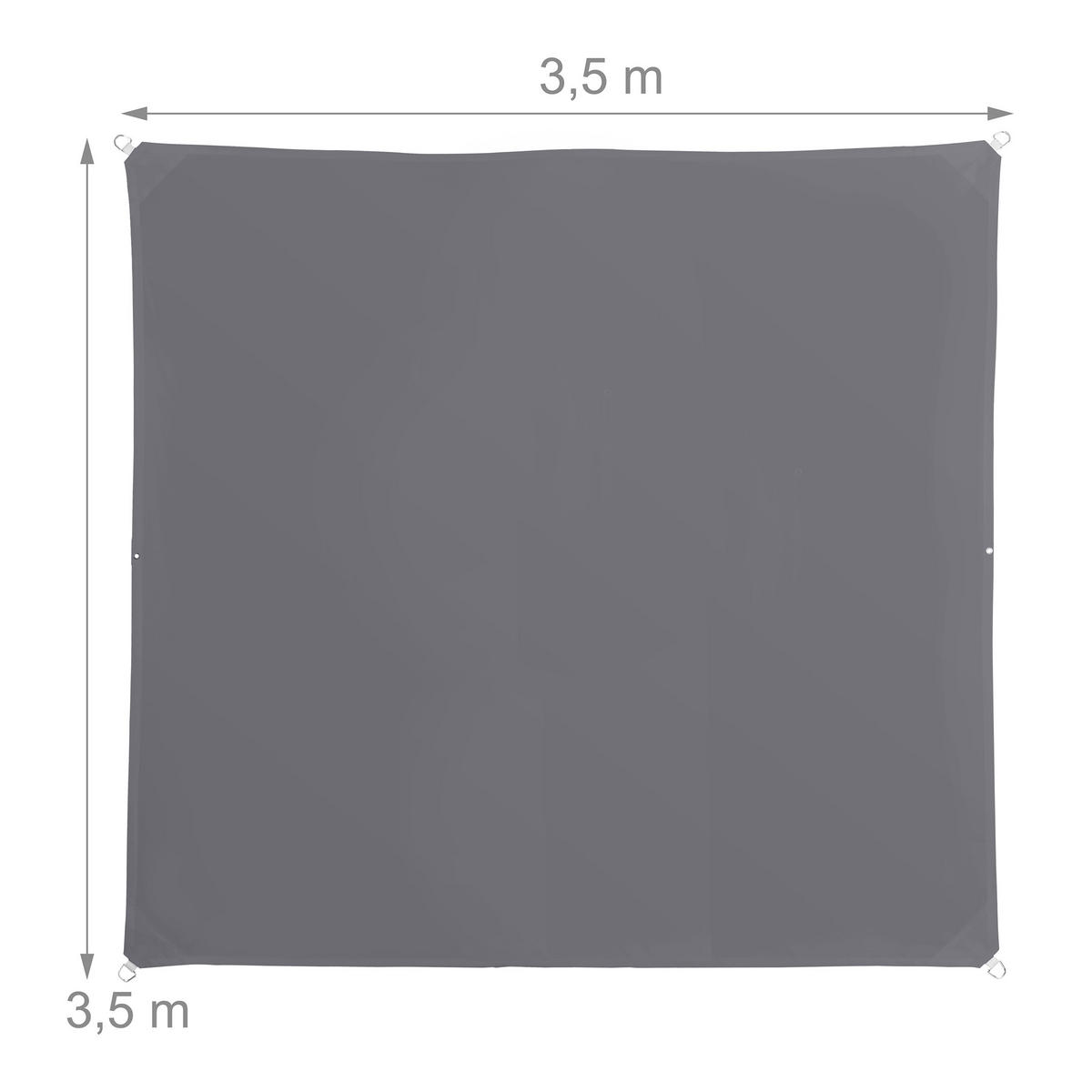 SLNEČNÉ plátno - antracitová, kov/textil (350/350cm) - Relaxdays