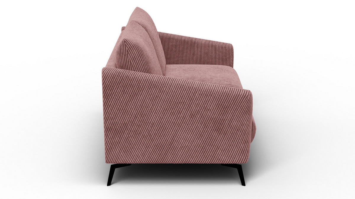 SOFA VILT 2-Sitzer, altrosa - Schwarz/Altrosa, Holzwerkstoff/Textil (142/89/94cm) - Courtois Laville