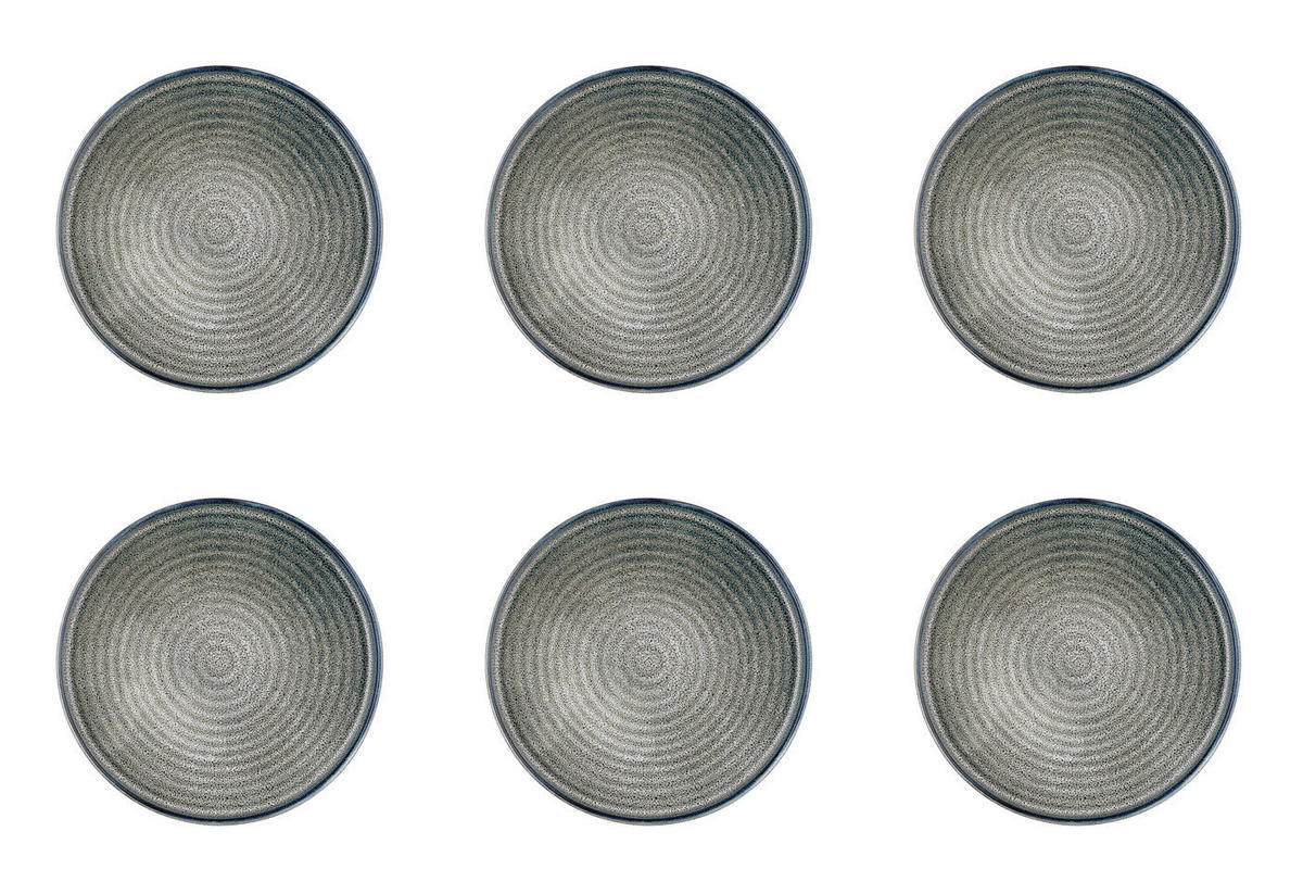 TELLER Zen Ø22cm - 6er-Set - Naturfarben - Grau, Keramik (22cm) - Björn