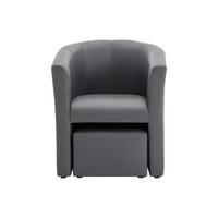 SESSEL mit gerader Rückenlehne - 1 Person - Kunstleder - Grau - - Grau, Leder (65/74/64cm) - Vente-Unique