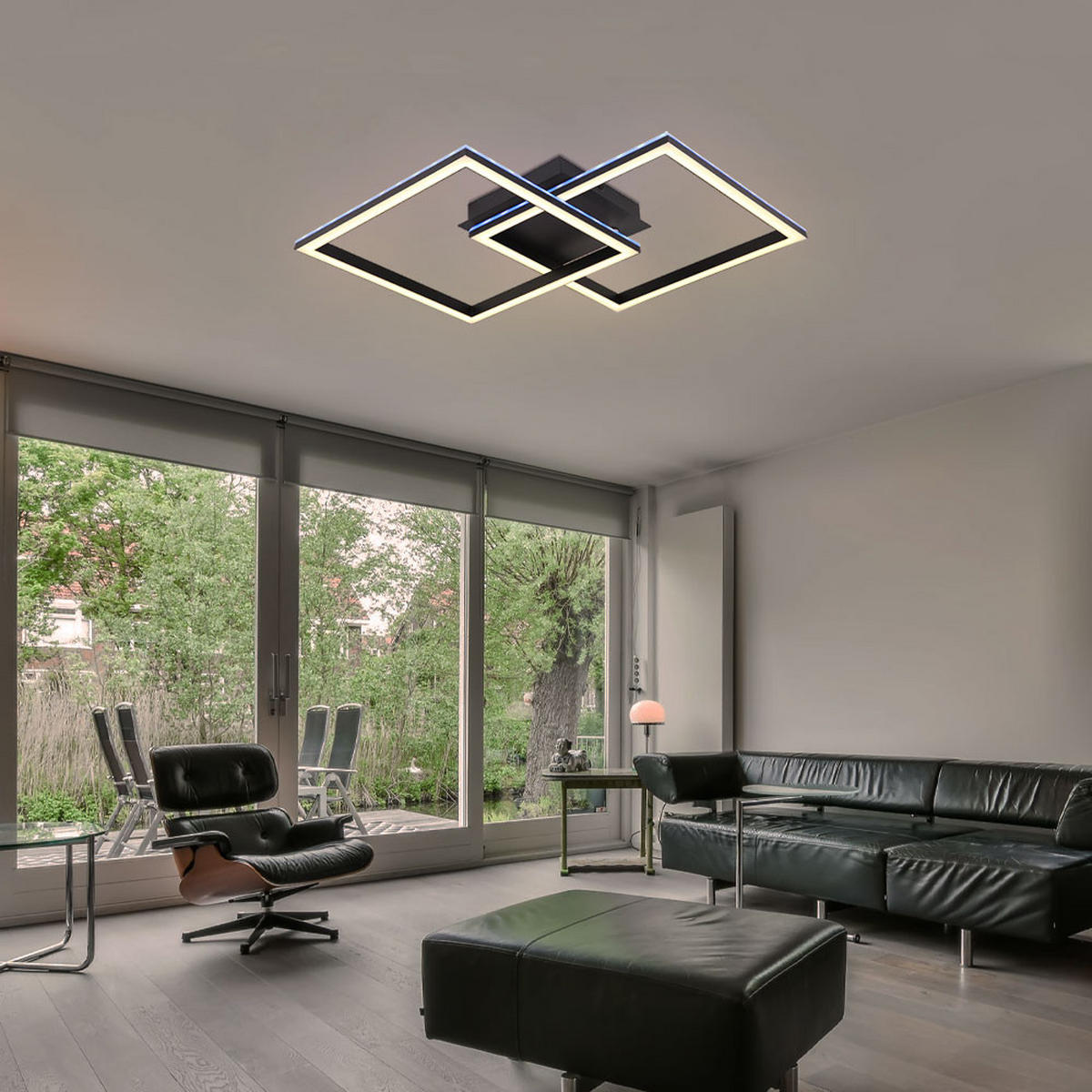 LED DECKENLEUCHTE JEPP Metall Schwarz - Schwarz, Metall (44/29.4/7.7cm)