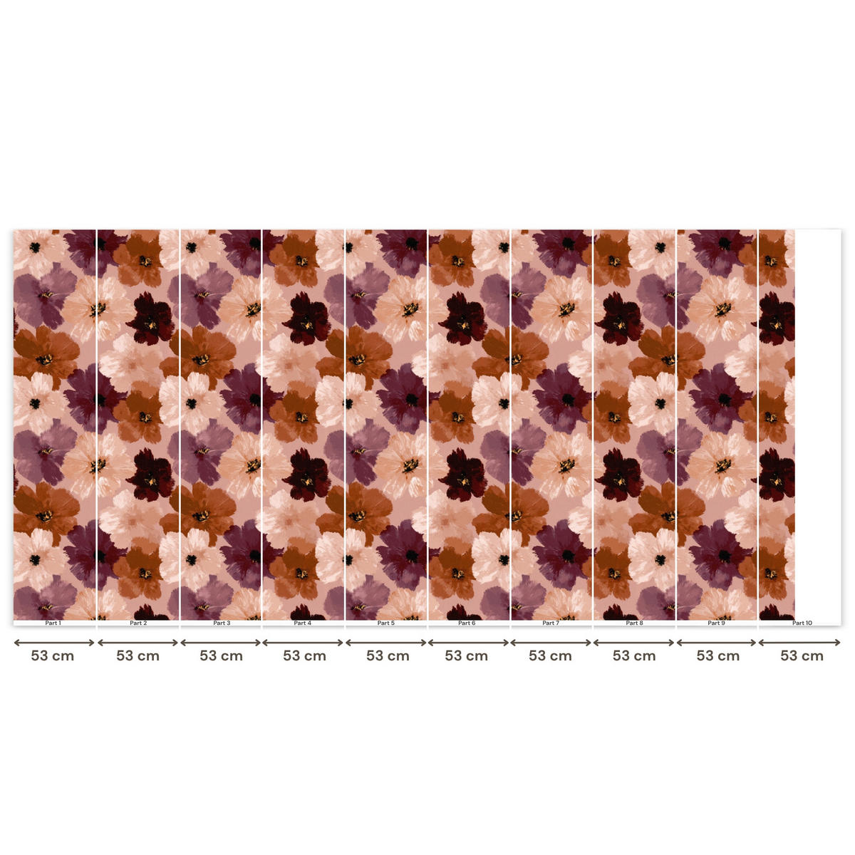 TAPETE - Blumen - Abstrakt - Erdtöne - 500x260 cm - Multicolor, Papier (500/260cm) - OnlyWow