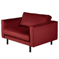 XL SESSEL - Bordeaux/Schwarz, Textil/Metall (117/81/96cm) - home24
