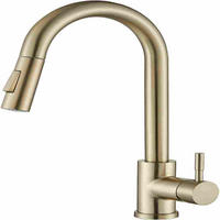 KÜCHENARMATUR Gebürstetes Gold Edelstahl Ausziehbrause - Goldfarben, Metall (42/5/28cm) - TVTIUO