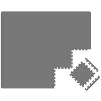 SPIELMATTE ab Null - 180/90/1 cm Puzzlematte mit Rand Grau - Grau, Kunststoff (30/30cm) - Littletom