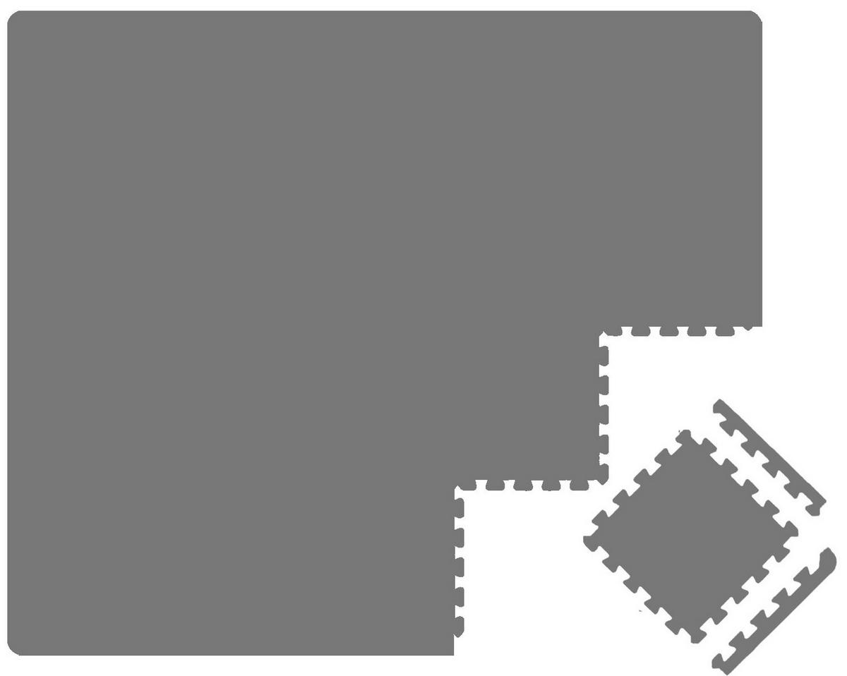 SPIELMATTE ab Null - 180/90/1 cm Puzzlematte mit Rand Grau - Grau, Kunststoff (30/30cm) - Littletom