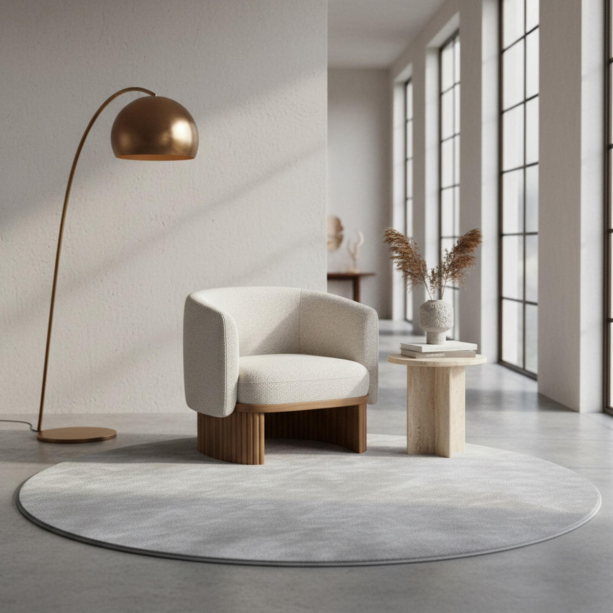 TEPPICH Kurzflor Uni-Farbe Microfaser Antirutsch Wohnzimmer waschbar Silber Rund 160x160 - Silberfarben, Textil (160/160cm) - KADIMA DESIGN