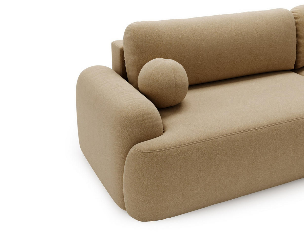 ECKSOFA DION CAPPUCCINO L - Rechts - Cappuccino, Textil (261/177cm) - Luxkor24