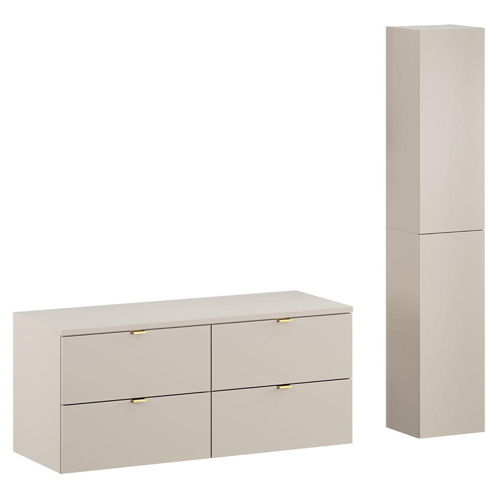 BADMÖBEL-SET 2-TLG. Durango-56 - Beige, Holzwerkstoff (180/190/47cm) - Lomado