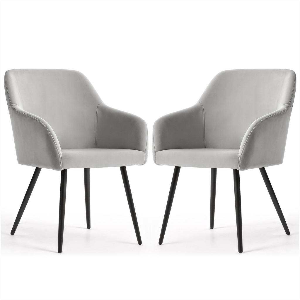 RAUMHIRSCH FURNITURE ČALOUNĚNÁ ŽIDLE, sada 2 ks, kovové nohy šedé, černé 54,5/83/58