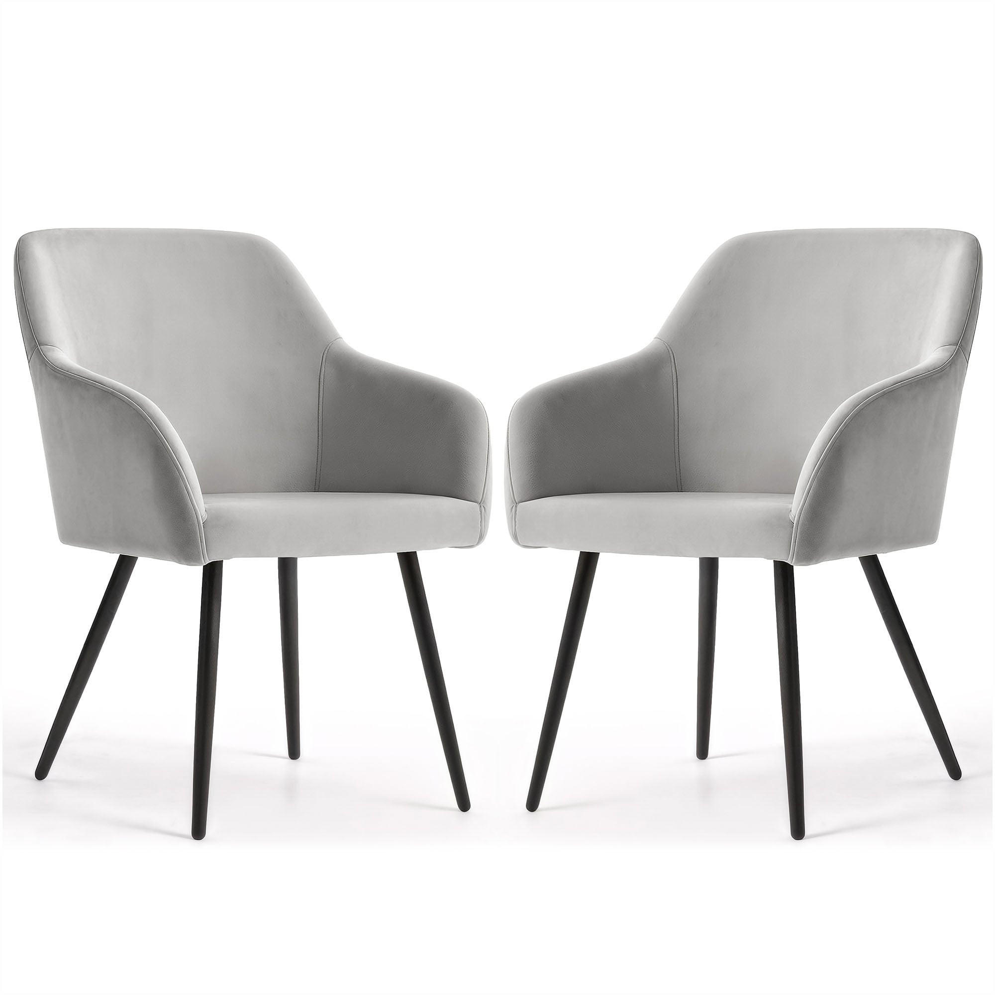 POLSTERSTUHL 2er Set, Metallbeine Grau, Schwarz 54,5/83/58 - Schwarz/Grau, Textil (55/83/58cm) - RAUMHIRSCH FURNITURE