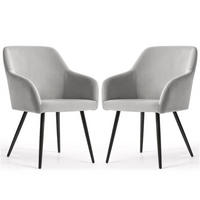 POLSTERSTUHL 2er Set, Metallbeine Grau, Schwarz 54,5/83/58 - Schwarz/Grau, Textil (55/83/58cm) - RAUMHIRSCH FURNITURE