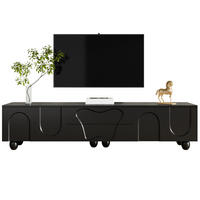 TV-SCHRANK in Schwarz mit Holzbeinen 180/40/42 cm - Schwarz, Holzwerkstoff (180/42/40cm) - Redom