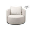DREHSESSEL RAGGI 360° Drehfunktion mit inklusive dekorativem Kissen, Weiß - Weiß, Textil (92/75/94cm) - KONSIMO®