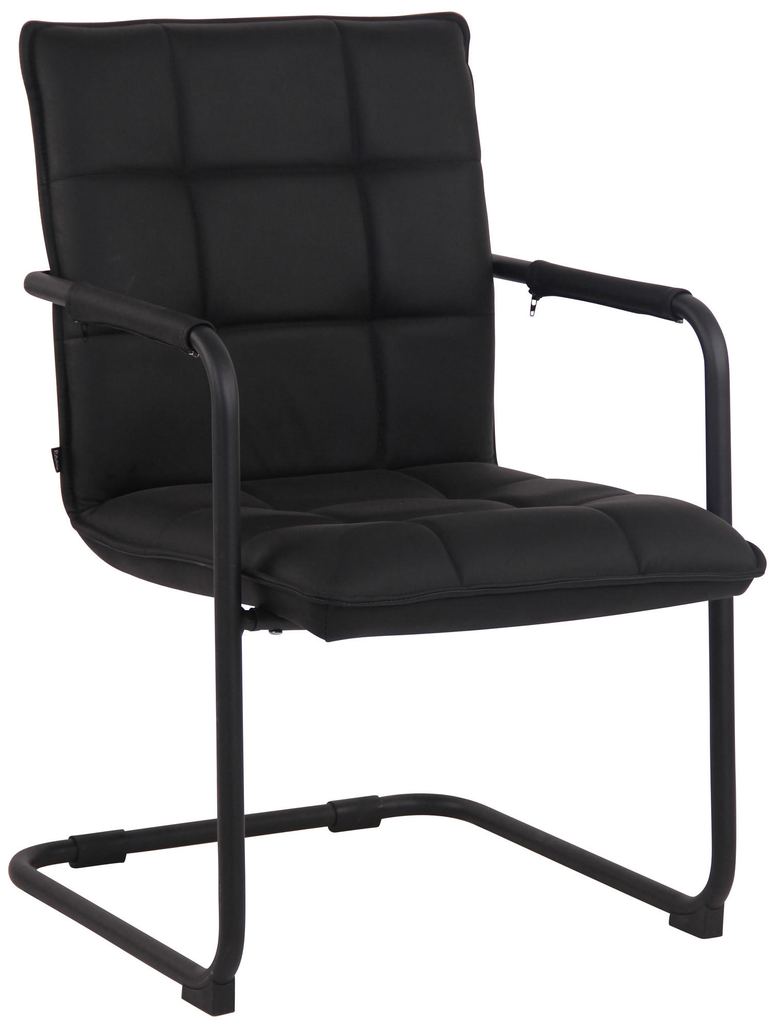 SCHWINGSTUHL Echtleder schwarz - Schwarz, Leder/Metall (57/89/64cm) - CLP