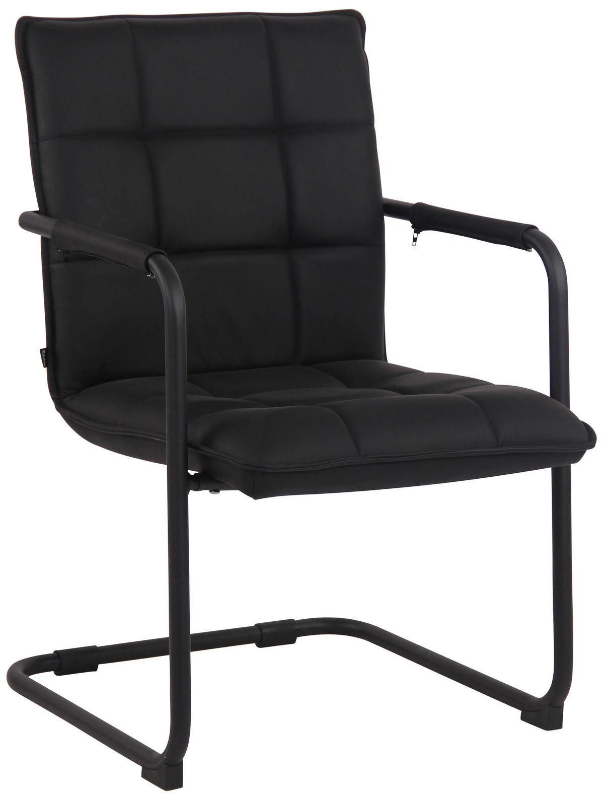 SCHWINGSTUHL Echtleder schwarz - Schwarz, Leder/Metall (57/89/64cm) - CLP